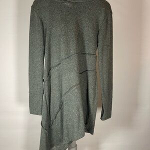 Kathmandu Green Asymmetrical Midi Sweater Dress with Long Sleeves